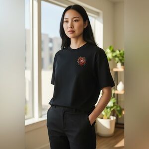 Festive Red and Green Poinsettia Brooch
